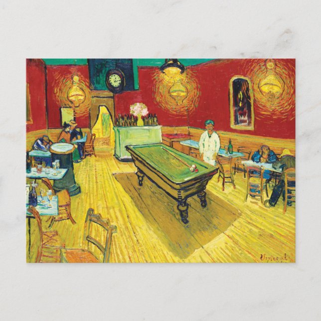 Cartão Postal Vincent Van Gogh O Café Noturno (Le café de nuit) (Frente)