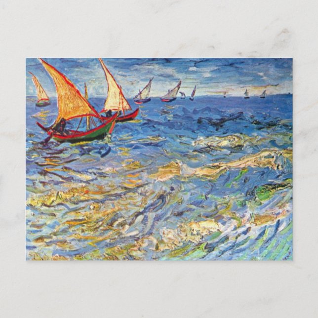 Cartão Postal Vincent Van Gogh - O Mar Em Saintes Maries (Frente)
