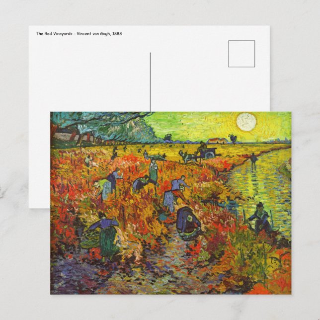 Cartão Postal Vincent van Gogh - O Vinhedo Vermelho (Frente/Verso)