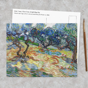 Cartão Postal Vincent van Gogh - Oliveiras: Céu azul brilhante