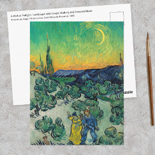 Cartão Postal Vincent van Gogh - Paisagem ao Luar com Casal