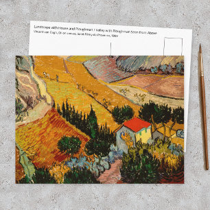 Cartão Postal Vincent van Gogh - Paisagem, Casa e Lavrador