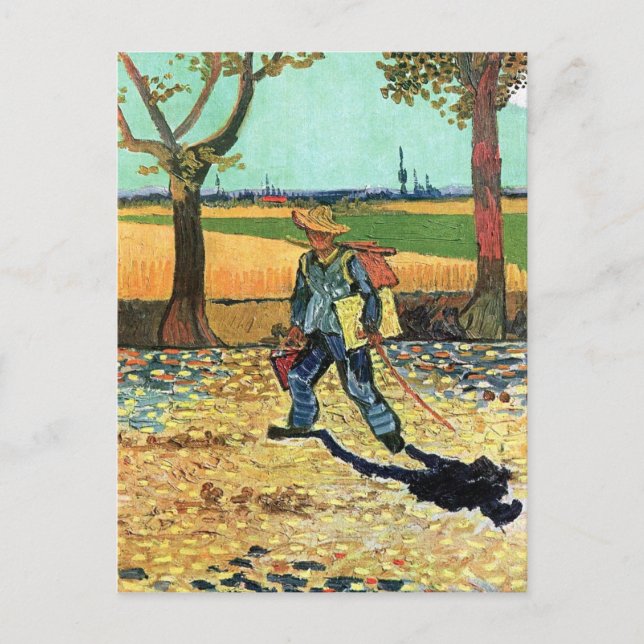 Cartão Postal Vincent Van Gogh - Pintor A Caminho Do Trabalho (Frente)
