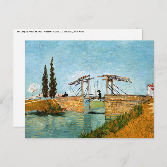 Cartão Postal Vincent van Gogh - Ponte Langlois em Arles #3 (Frente/Verso)