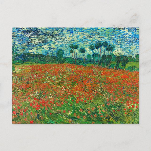 Cartão Postal Vincent Van Gogh Poppy Field Fine Art (Frente)