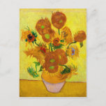 Cartão Postal Vincent Van Gogh Quinze Girassóis em Arte Vaso<br><div class="desc">Vincent Van Gogh Quinze Girassóis em Cartão-postal Vase Art</div>
