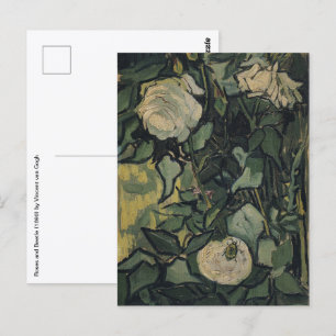 Cartão Postal Vincent van Gogh - Rosas e Besouro