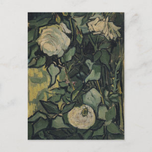 Cartão Postal Vincent van Gogh - Rosas e besouro