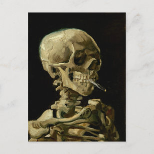 Cartão Postal Vincent Van Gogh Skeleton com um cigarro em chamas