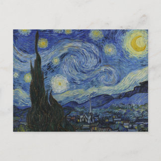 Cartão Postal Vincent Van Gogh Starry Night Sobre A Tinta Do Ród
