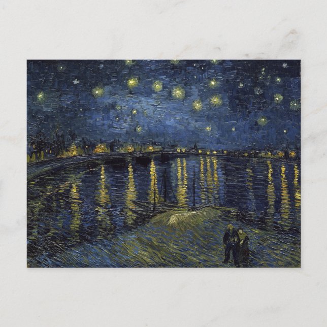 Cartão Postal Vincent van Gogh Starry Night sobre o Rhone (Frente)