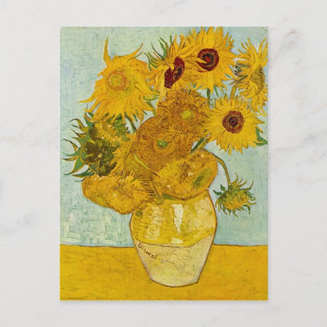 Cartão Postal Vincent Van Gogh Sunflower Art (Frente)