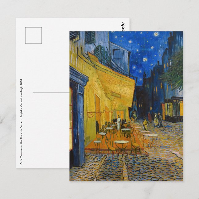 Cartão Postal Vincent van Gogh - Terraço do Café à Noite (Frente/Verso)