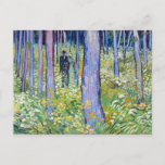 Cartão Postal Vincent van Gogh Undergrowth com dois números<br><div class="desc">Dois números estão entre o mato de uma floresta,  como pintou Vincent van Gogh.</div>