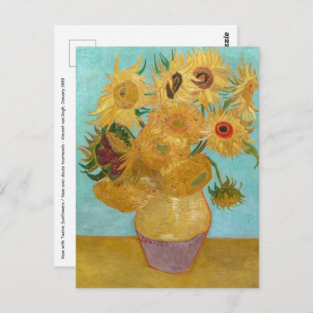 Cartão Postal Vincent Van Gogh - Vase com Doze Girassóis (Frente/Verso)