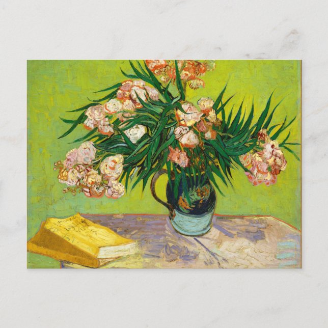 Cartão Postal Vincent Van Gogh Vase Com Oleanders E Livros (Frente)