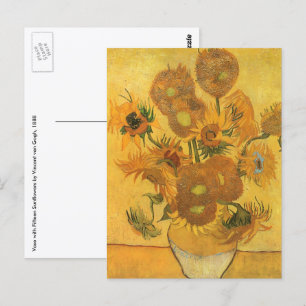 Cartão Postal Vincent van Gogh - Vase com Quinze Girassóis