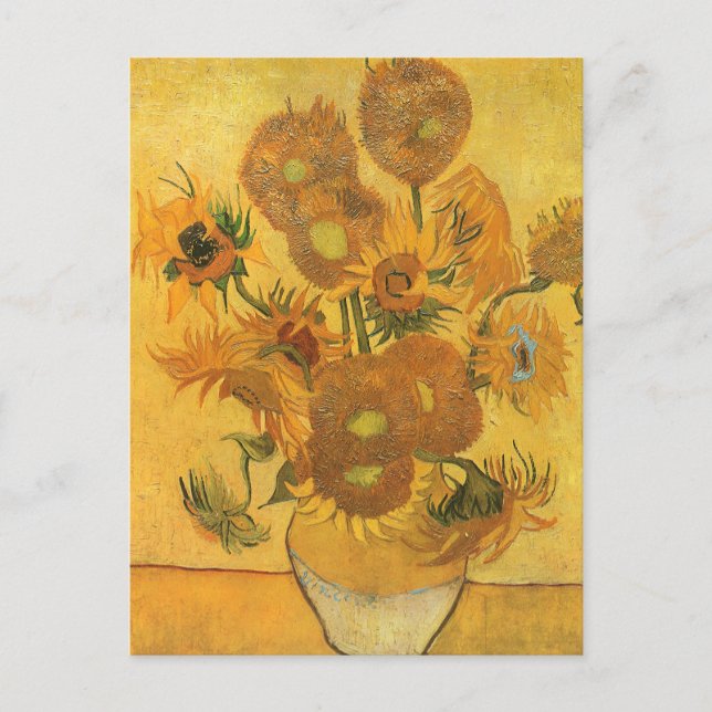 Cartão Postal Vincent van Gogh - Vase com Quinze Girassóis (Frente)