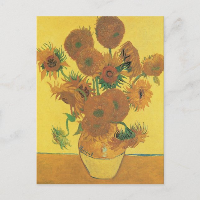 Cartão Postal Vincent van Gogh - Vase com Quinze Girassóis (Frente)