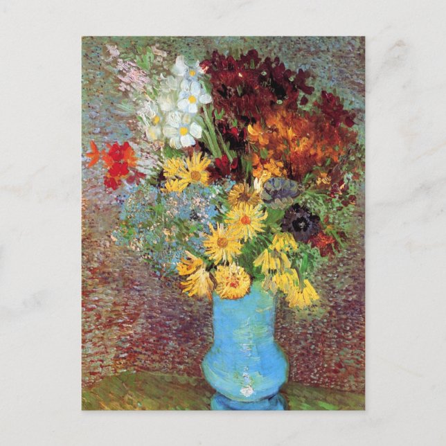 Cartão Postal Vincent Van Gogh - Vase Com Visitas E Anêmonas (Frente)
