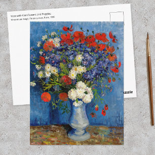 Cartão Postal Vincent van Gogh - Vaso com Centáureas e Papoulas