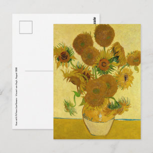 Cartão Postal Vincent van Gogh - Vaso com Quinze Girassóis