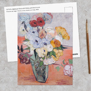 Cartão Postal Vincent van Gogh - Vaso com Rosas & Anêmonas