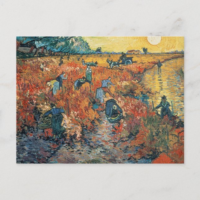 Cartão Postal Vincent van Gogh | Vinhas Vermelhas em Arles, 1888 (Frente)