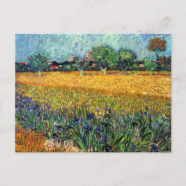 Cartão Postal Vincent Van Gogh - Vista de Arles com Íris (Frente)