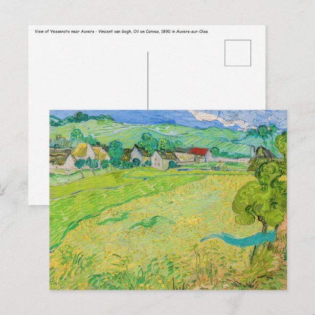 Cartão Postal Vincent van Gogh - Vista dos navios perto de Auver (Frente/Verso)