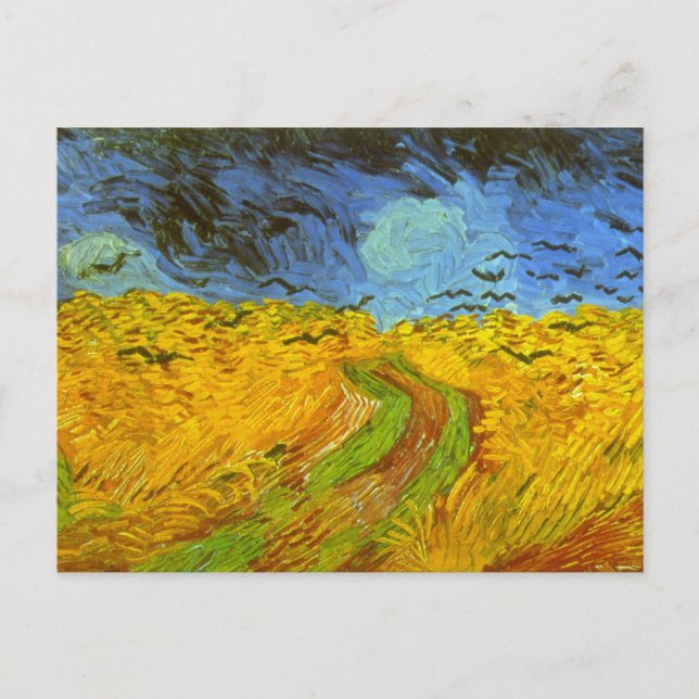 Cartão Postal Vincent van Gogh Wheat Field com Crows (Frente)