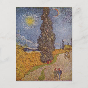Cartão Postal Vincent van Landstra?e mit Zypressen 1890 Te