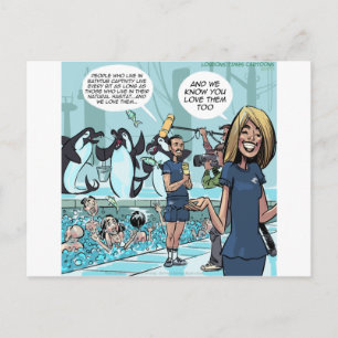 Cartão Postal Vingança da Orca por Rick London Divertido