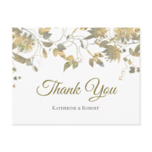 Vinha Flor Dourada Elegante Obrigado