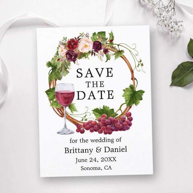 Cartão Postal Vinhas de Grama de Aquarela Ferro Floral Salvar Da (Customize to change text size or text style.)