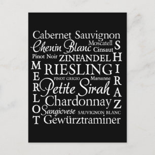 Cartão Postal Vinho das variedades de uvas