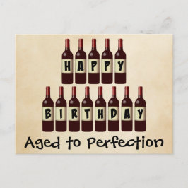 Cartão Postal Vinho de Vinho Envelhecido Feliz Aniversário
