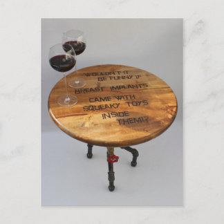 Cartão Postal Vinho Divertido E Cartão-Postal De Implantes!