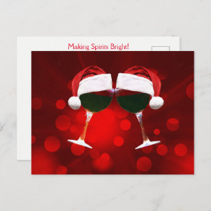 Cartão Postal Vinho Engraçado De Brinde Feriado
