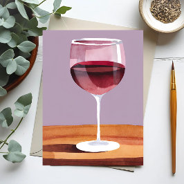 Cartão Postal Vinho tinto | Watercolor Vino