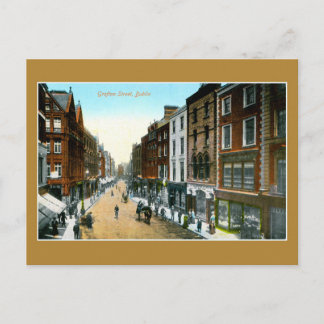 Cartão Postal Vintage 1890 color Grafton street, Dublin, fotogra