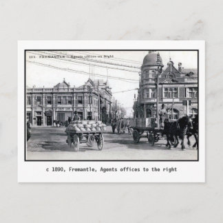 Cartão Postal Vintage 1890 Fremantle, Perth, Austrália