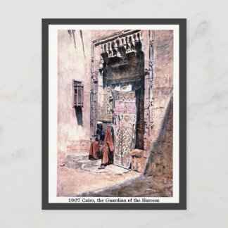 Cartão Postal Vintage 1900 Cairo Egito O guardião do Hamer