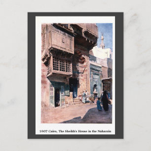 Cartão Postal Vintage 1900 Cairo Egypt Sheikh's House Nahazzin
