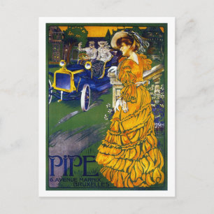 Cartão Postal Vintage, 1900s, carro belga Pipe poster