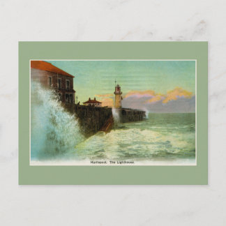 Cartão Postal Vintage 1900s Hartlepool O farol