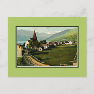 Cartão Postal Vintage 1900s Voss Vossevangen Noruega