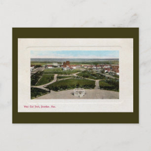 Cartão Postal Vintage 1900s West End Park Brandon Manitoba