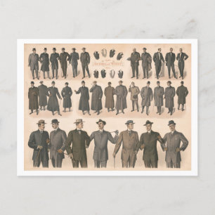 Cartão Postal Vintage 1910 Gráfico de Fashions Masculinos