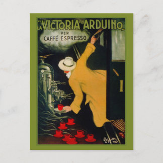 Cartão Postal Vintage 1920 máquina de café italiana